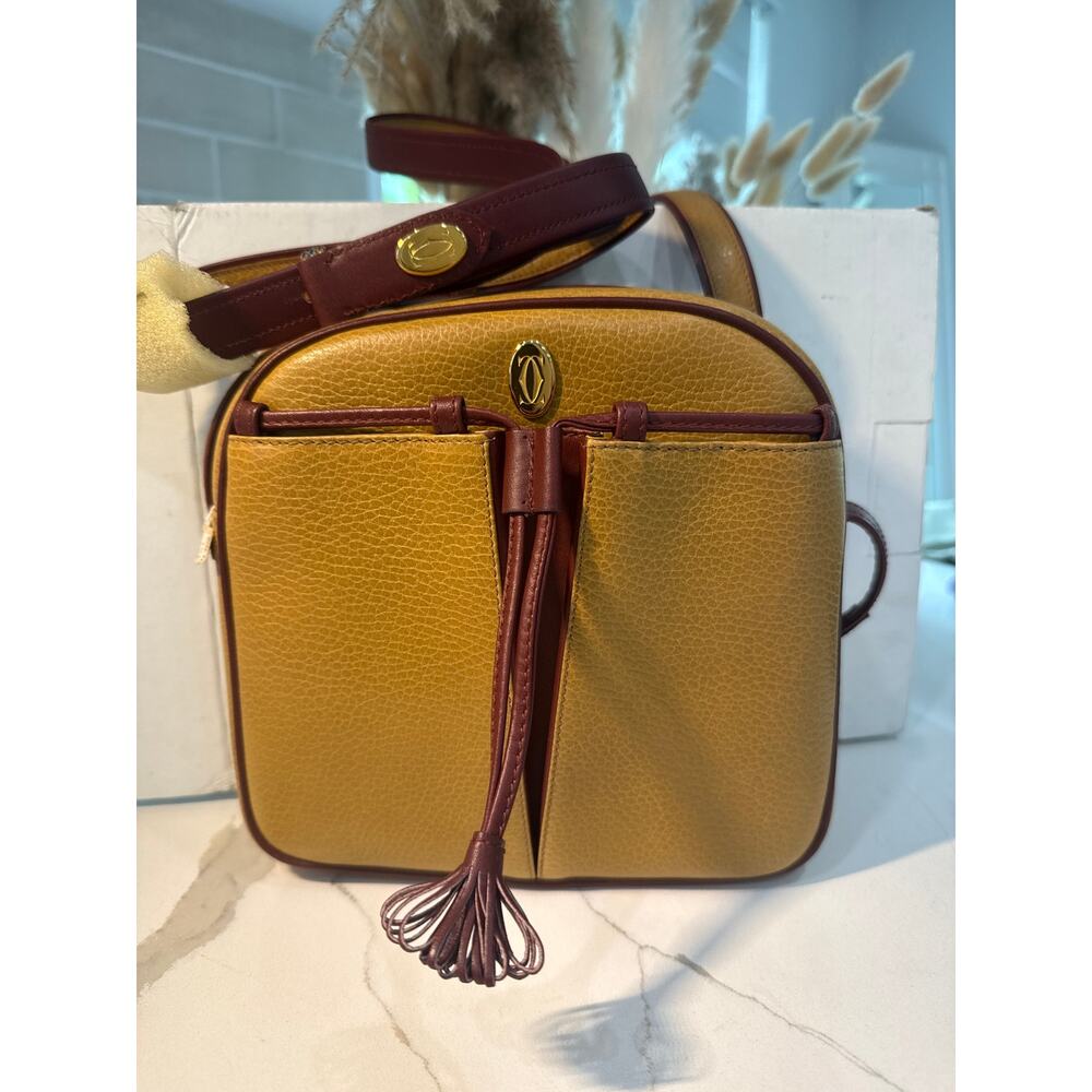 Vintage Cartier Brand New Drawstring Handbag TwoTone NWT / Box